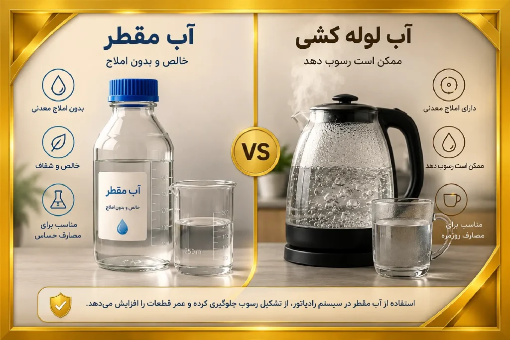 فرق اب مقطر و اب رادیاتور