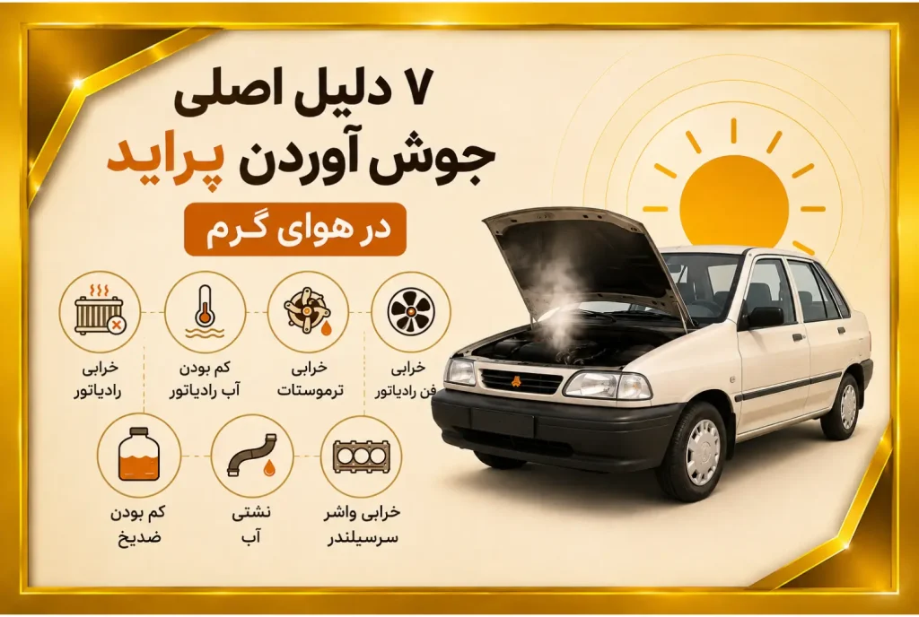 7 دلیل اصلی جوش اوردن پراید